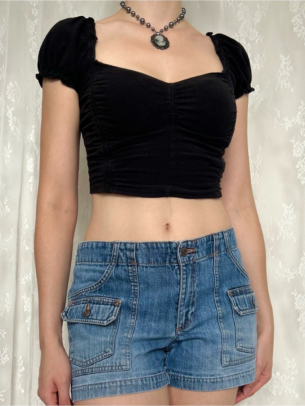 Y2K 2000s Rid Rise Denim Shorts